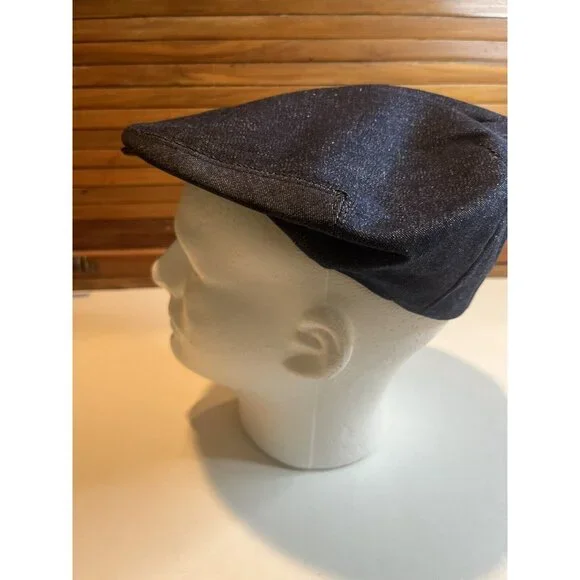 Stefeno Sport Dark Blue Denim(Cotton/Flax) Newsboy Newsies Hat SZ 57 Medium